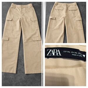 🤎  Size 2X  ZARA Cargo Pant Bundle – Khaki + Mint Green – NWOT